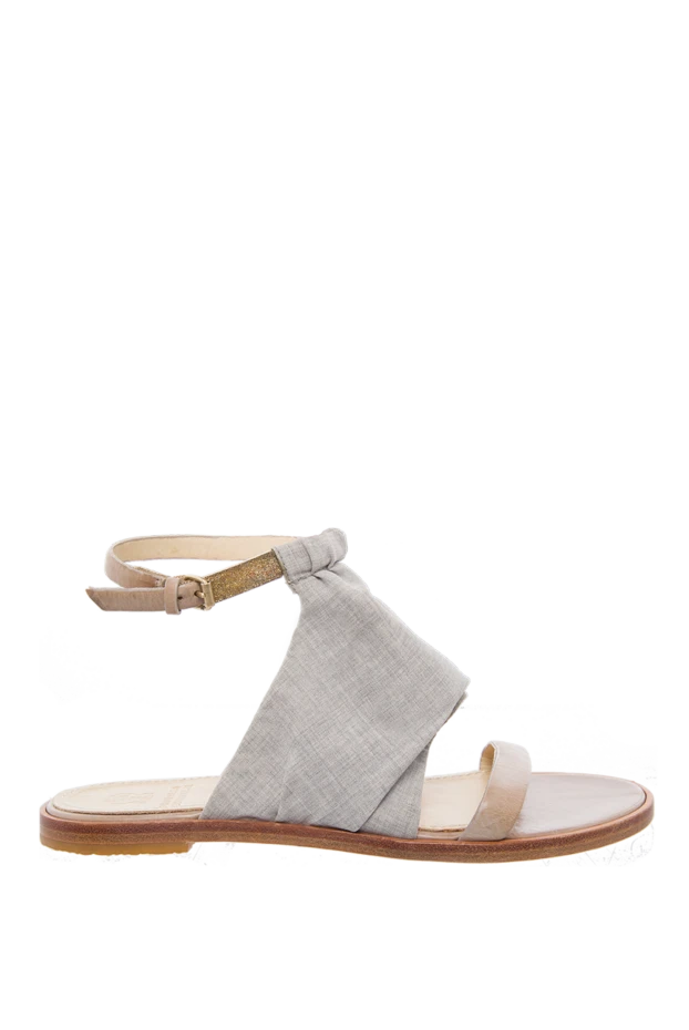 Brunello Cucinelli woman beige wool and elastane flip flops for women купить с ценами и фото 130811 - photo 1