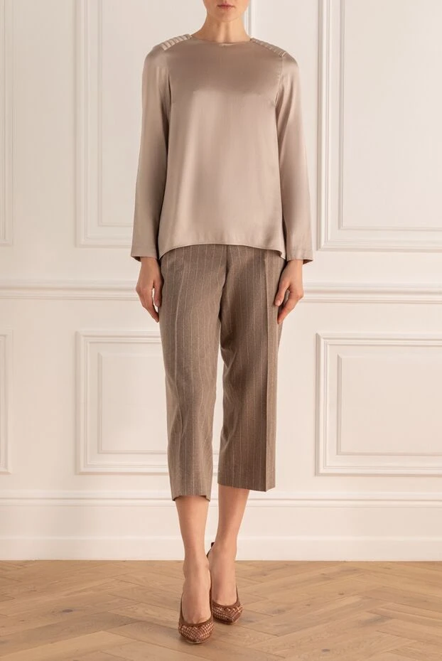 Brunello Cucinelli Әйелдер әйелдерге арналған қызғылт жібек блузка купить с ценами и фото 130866 - фото 2