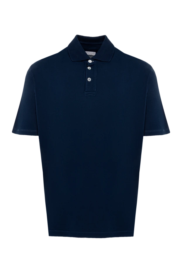 Brunello Cucinelli man blue cotton polo for men купить с ценами и фото 130964 - photo 1