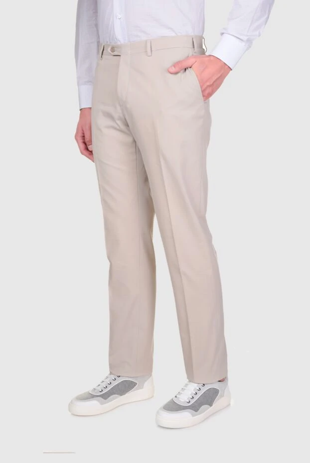 Brioni man beige cotton trousers for men купить с ценами и фото 131177 - photo 2