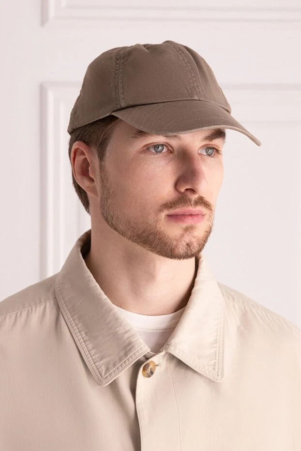 Brunello Cucinelli man green cotton cap for men купить с ценами и фото 131183 - photo 2