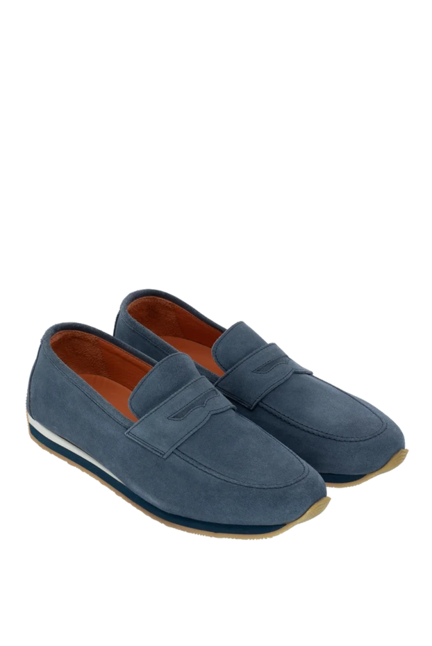 Andrea Ventura blue suede drivers with contrast lining for men 131292 - photo 3