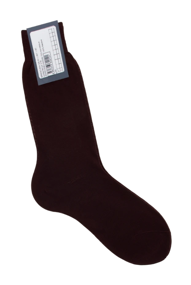 Bresciani man men's burgundy cotton socks купить с ценами и фото 131362 - photo 1