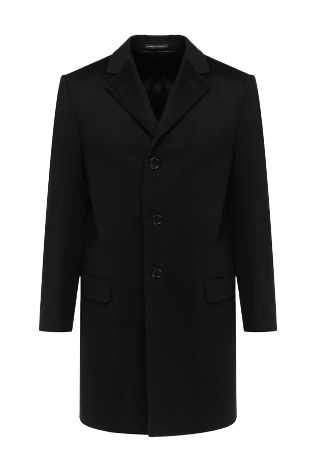 Cesare di Napoli man black wool coat for men купить с ценами и фото 131495 - photo 1