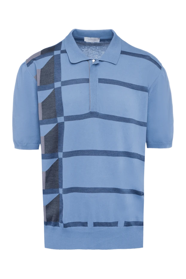 Cortigiani man cotton and silk polo blue for men купить с ценами и фото 131583 - photo 1