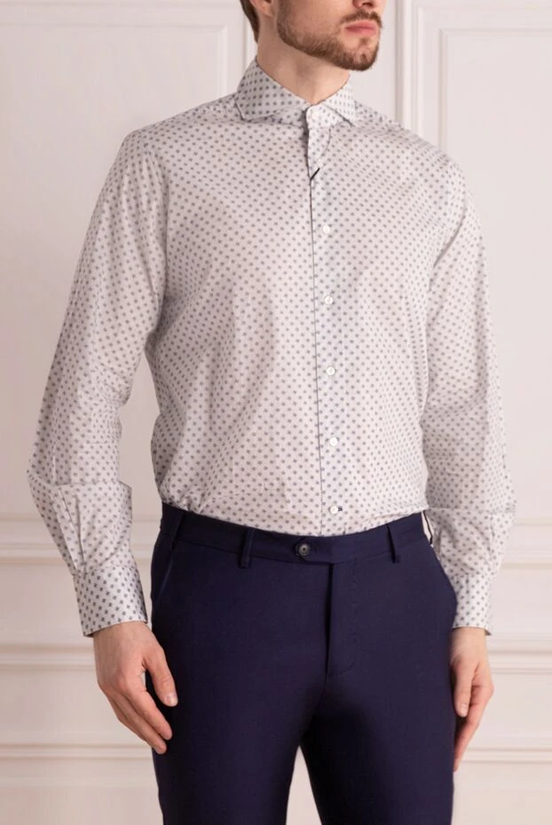 Orian men's white shirt with decorative microprint
 131608 - photo 3