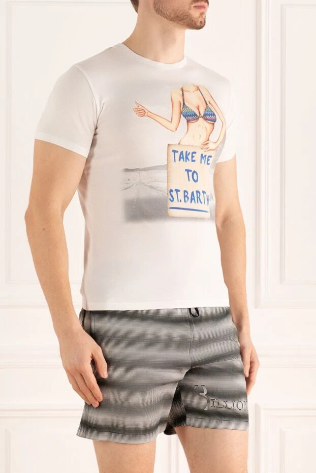 MC2 Saint Barth жарқын жағажайға арналған графикасы бар қысқа жеңді футболка
 131645 - фото 3