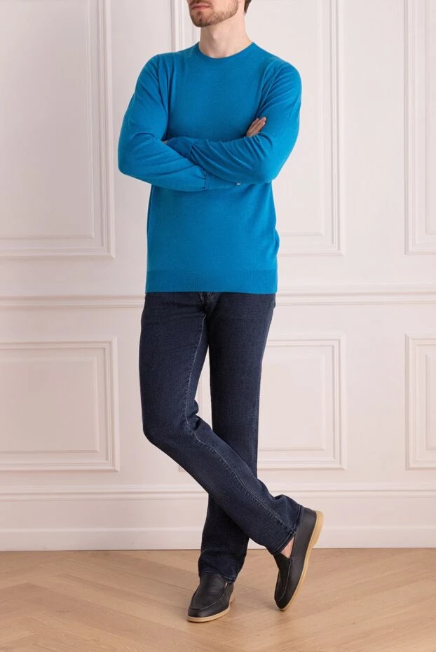 John Smedley man blue wool jumper for men купить с ценами и фото 131812 - photo 2