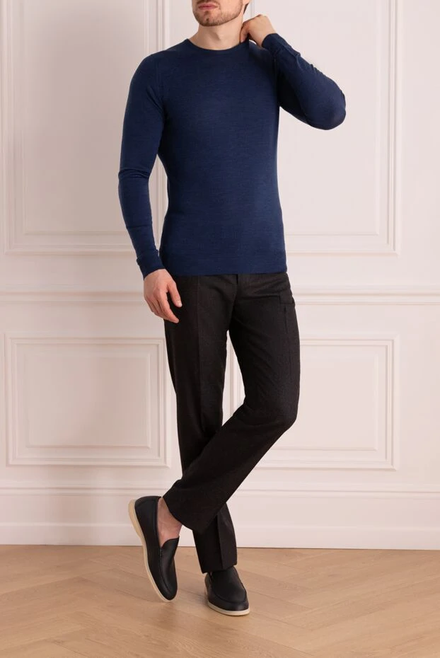 John Smedley man wool jumper blue for men купить с ценами и фото 131815 - photo 2