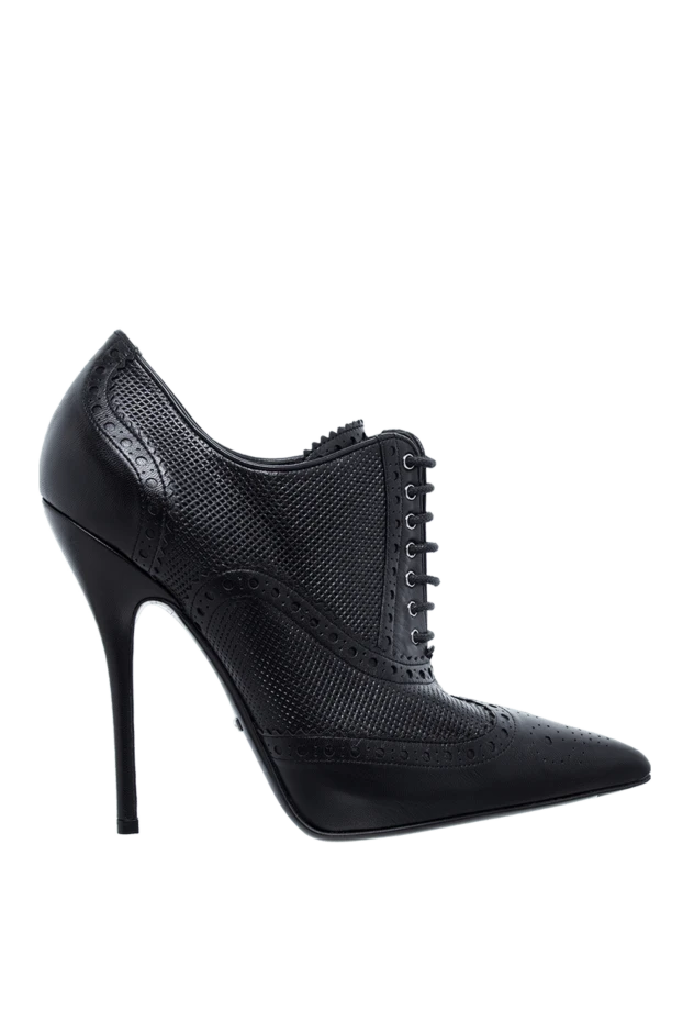 Шпилькалы қара былғарыдан жасалған әйелдердің етікшелері - фото 1