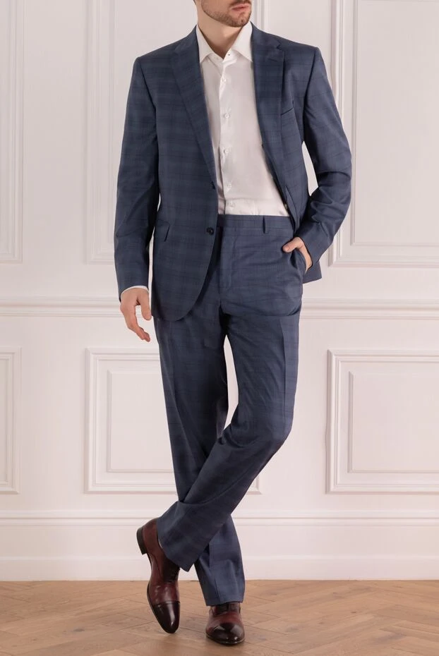 Corneliani man men's suit made of wool, blue купить с ценами и фото 131863 - photo 2