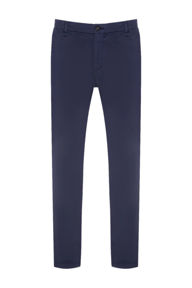 Corneliani man blue cotton trousers for men купить с ценами и фото 131921 - photo 1