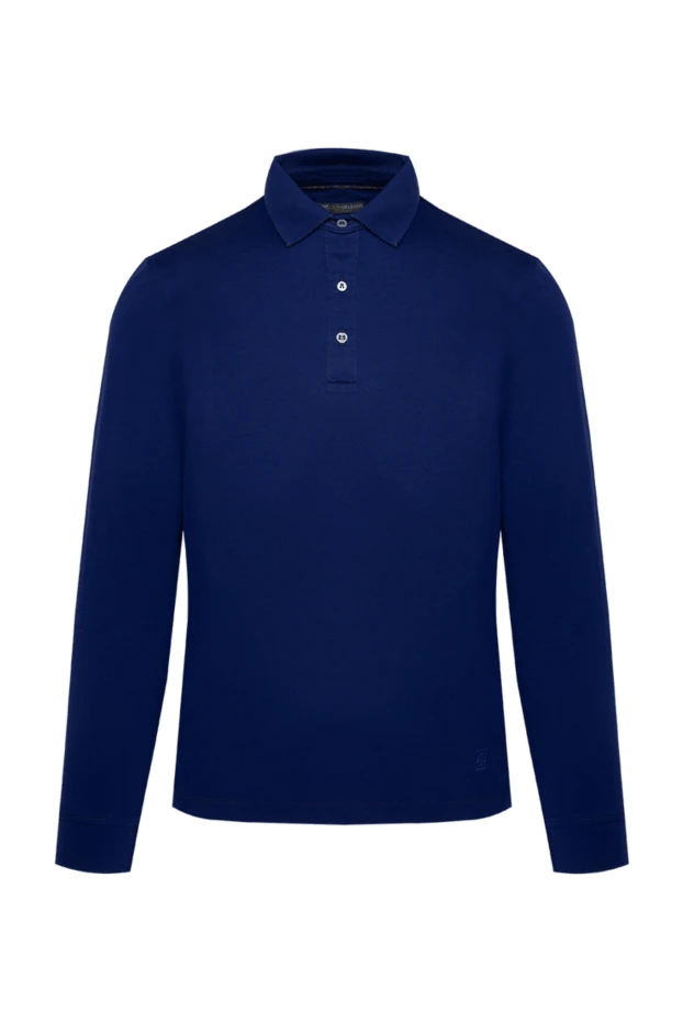 Corneliani man cotton long sleeve polo blue for men купить с ценами и фото 131947 - photo 1