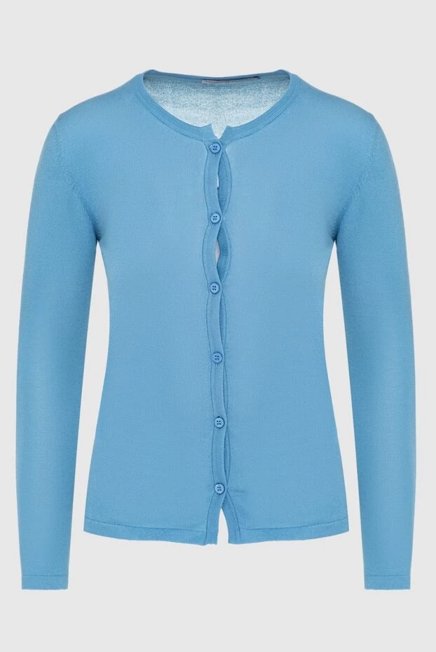 Ermanno Scervino woman blue cotton cardigan for women купить с ценами и фото 131954 - photo 1