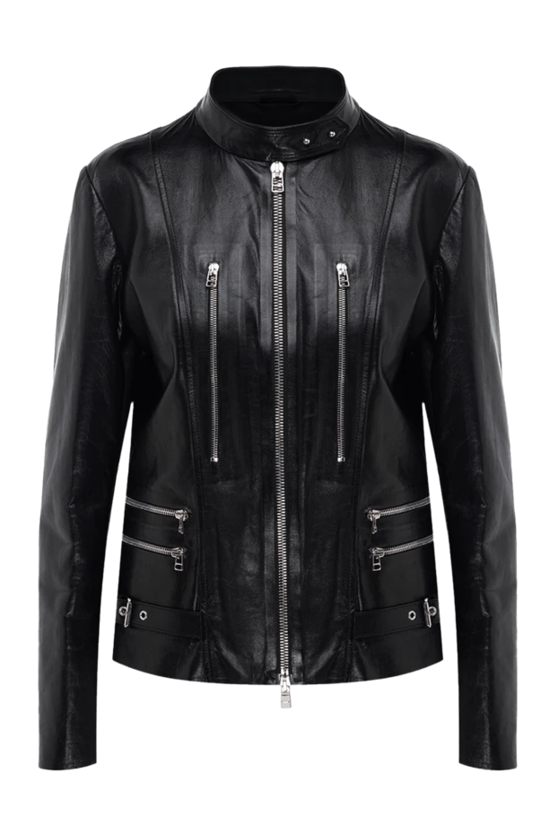 Ermanno Scervino woman black leather jacket for women купить с ценами и фото 132001 - photo 1