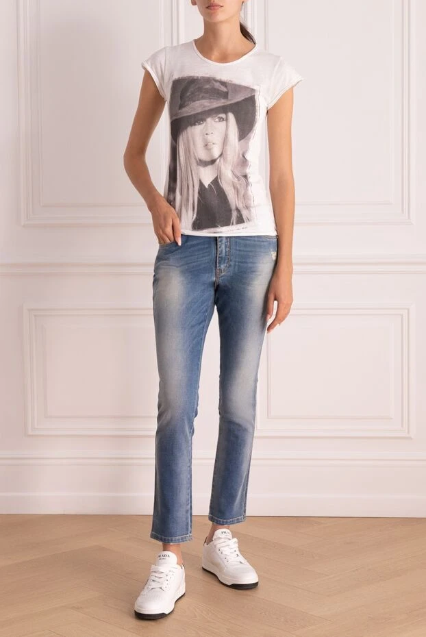 Ermanno Scervino woman blue cotton jeans for women купить с ценами и фото 132006 - photo 2