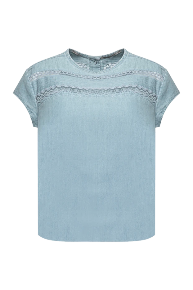 Ermanno Scervino woman women's blue cotton top купить с ценами и фото 132010 - photo 1