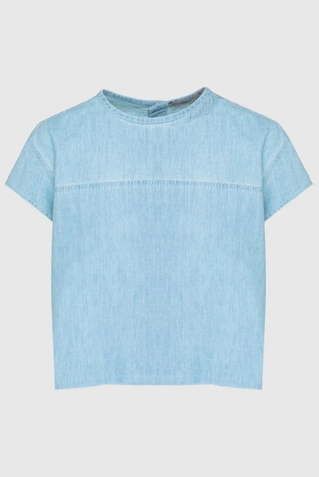 Ermanno Scervino woman blue cotton t-shirt for women купить с ценами и фото 132011 - photo 1