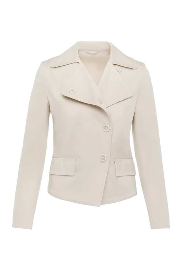 Көлемді сәндік гүлдері бар кремді әйелдер курткасы - фото 1