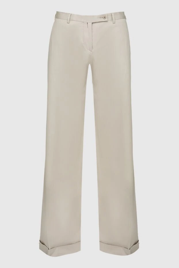 Malo woman beige cotton trousers for women купить с ценами и фото 132200 - photo 1