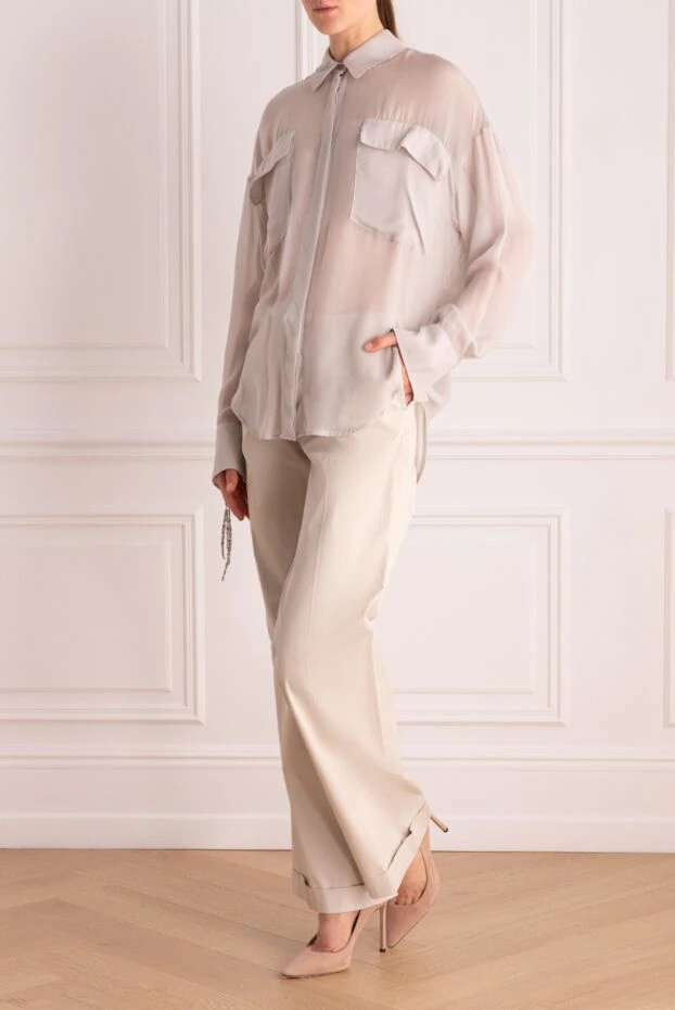 Malo woman beige cotton trousers for women купить с ценами и фото 132200 - photo 2