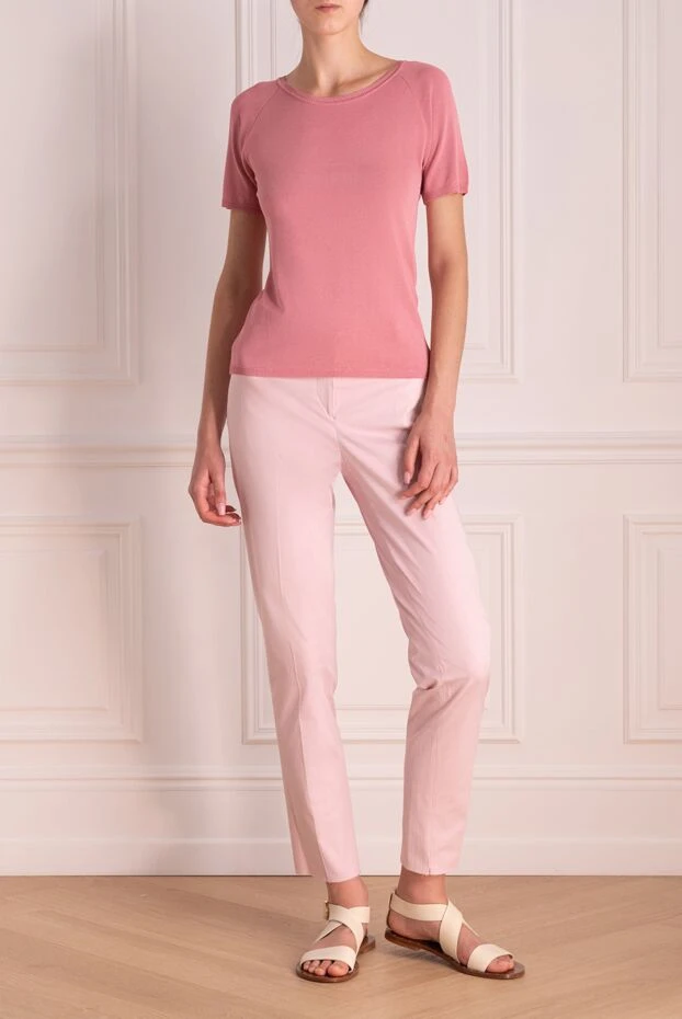 Malo woman pink cotton trousers for women купить с ценами и фото 132206 - photo 2