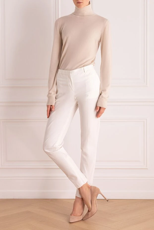 Malo woman white cotton trousers for women купить с ценами и фото 132208 - photo 2