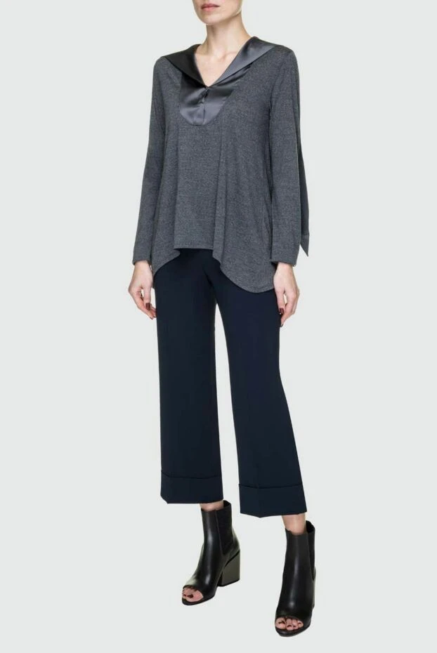 Brunello Cucinelli woman gray wool blouse for women купить с ценами и фото 132579 - photo 2