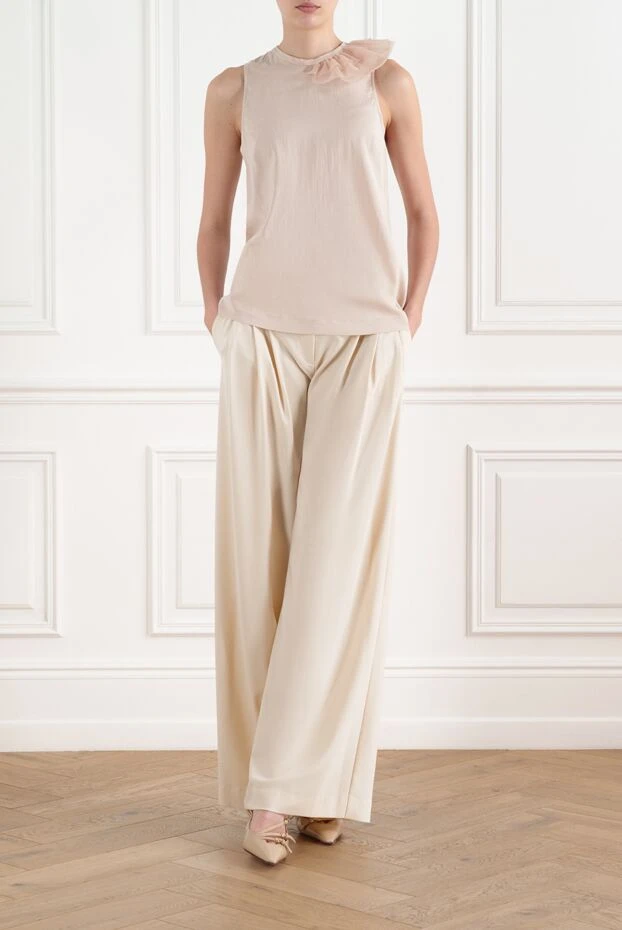 Brunello Cucinelli beige women's cashmere top 132594 - photo 2
