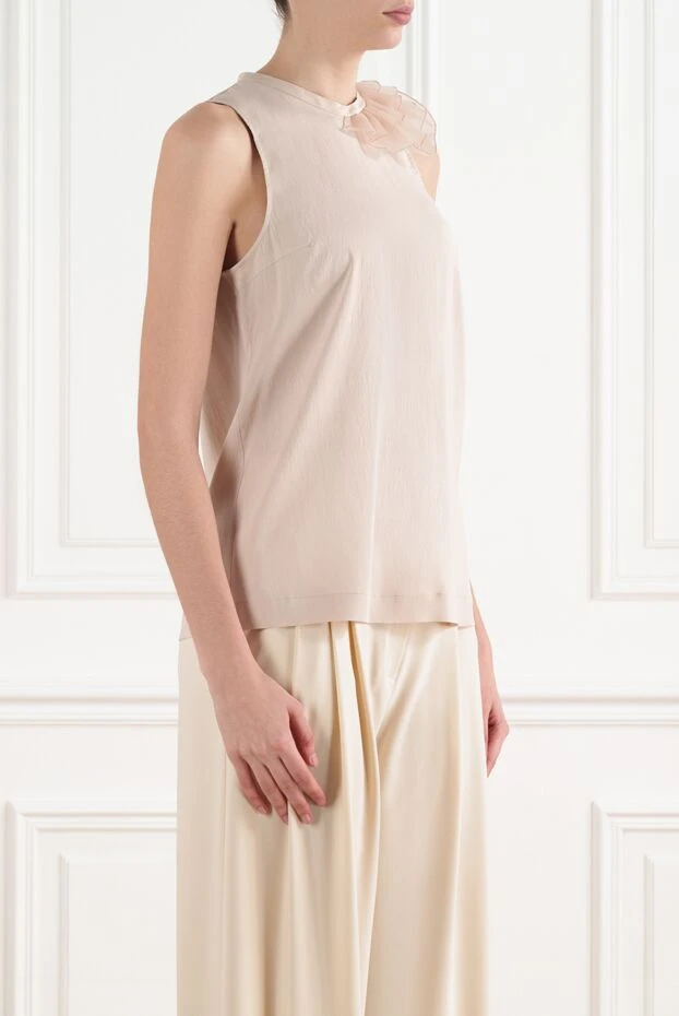 Brunello Cucinelli beige women's cashmere top 132594 - photo 3