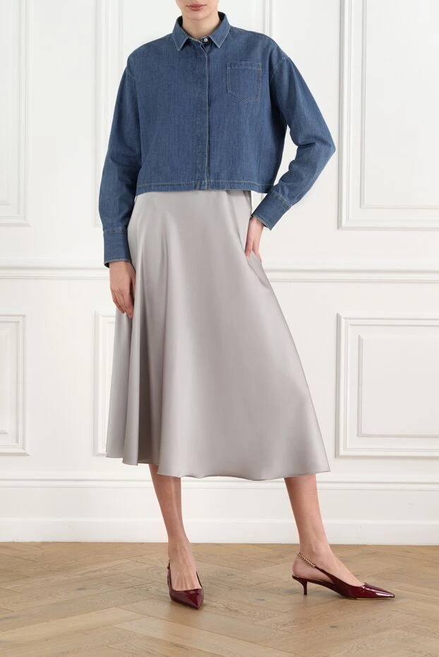 Brunello Cucinelli women's denim shirt 132613 - photo 2