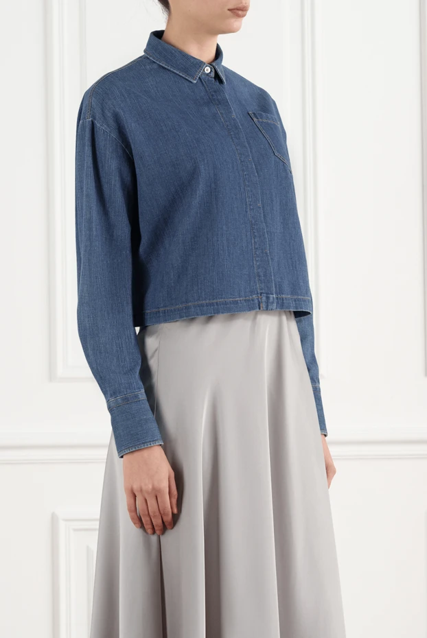 Brunello Cucinelli women's denim shirt 132613 - photo 3