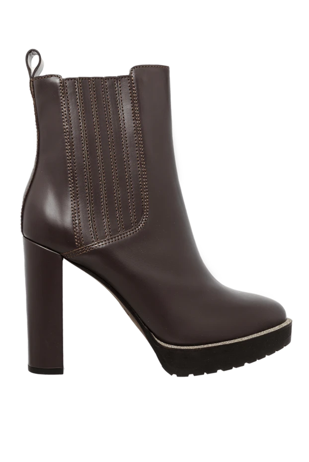 Brunello Cucinelli woman brown leather ankle boots for women купить с ценами и фото 132691 - photo 1