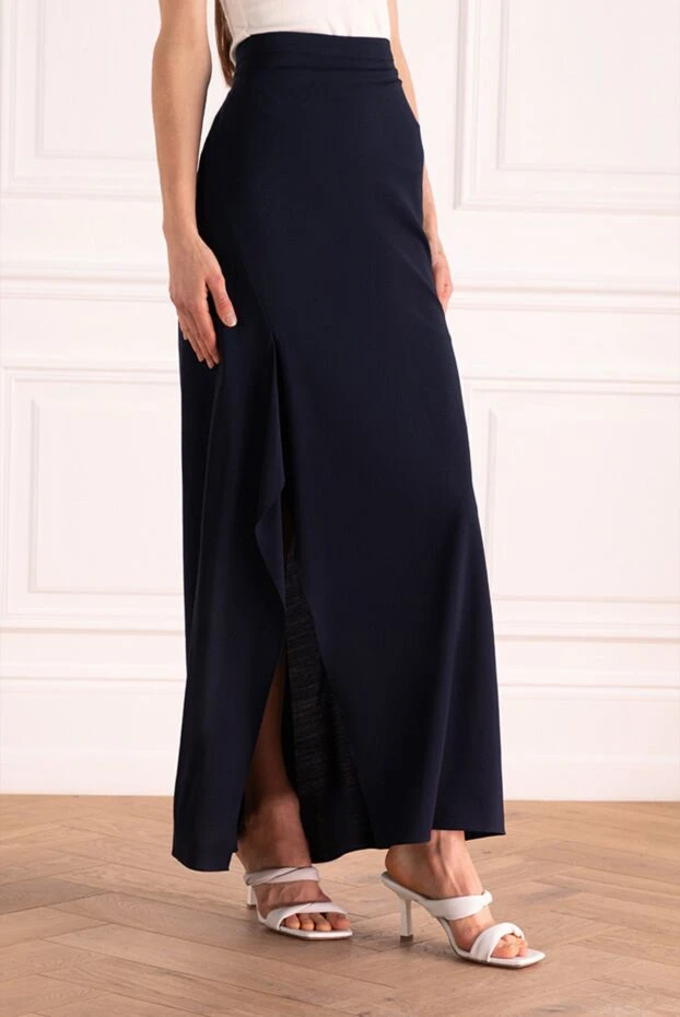 Brunello Cucinelli blue wool skirt for women 132706 - photo 3