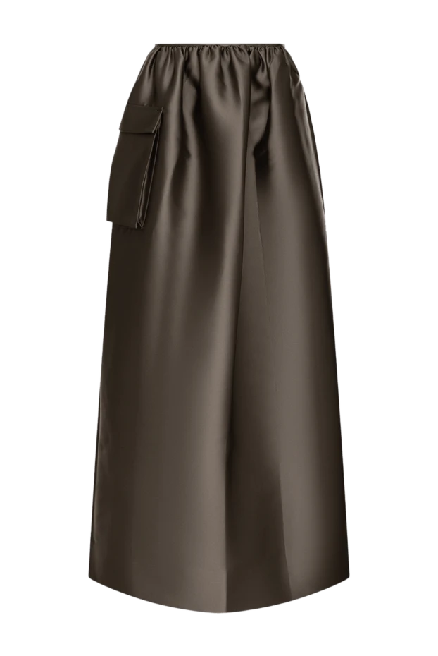 Brunello Cucinelli woman olive silk skirt for women купить с ценами и фото 132734 - photo 1