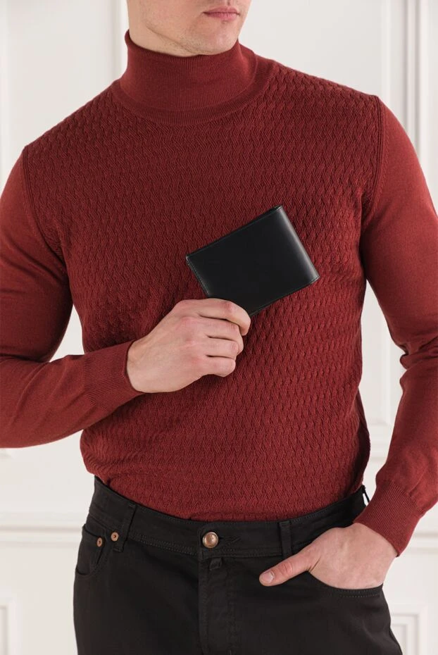 Araldi 1930 ерлерге арналған қара былғары портмоне жабусыз 132780 - фото 2