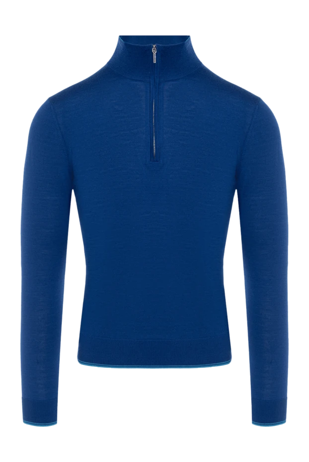 Cesare di Napoli man wool, cashmere and silk troyer blue for men купить с ценами и фото 132814 - photo 1