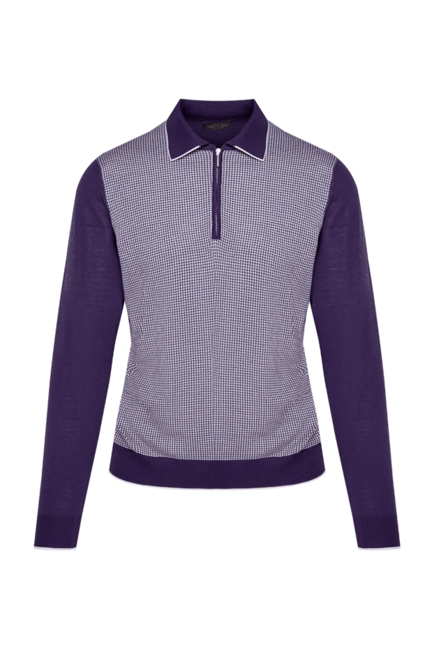 Cesare di Napoli man wool long sleeve polo violet for men купить с ценами и фото 132838 - photo 1