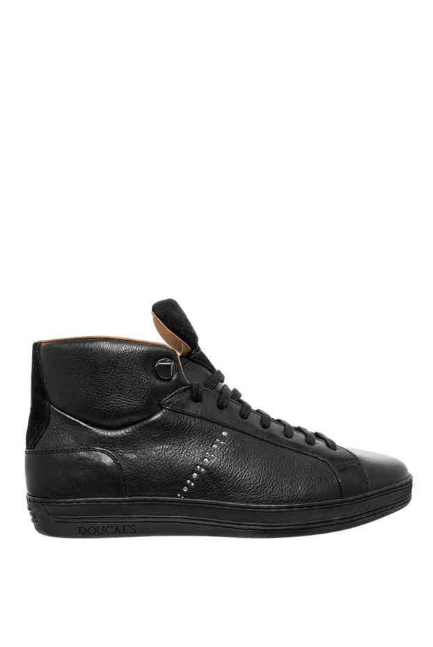 Doucal`s man black leather sneakers for men купить с ценами и фото 132867 - photo 1