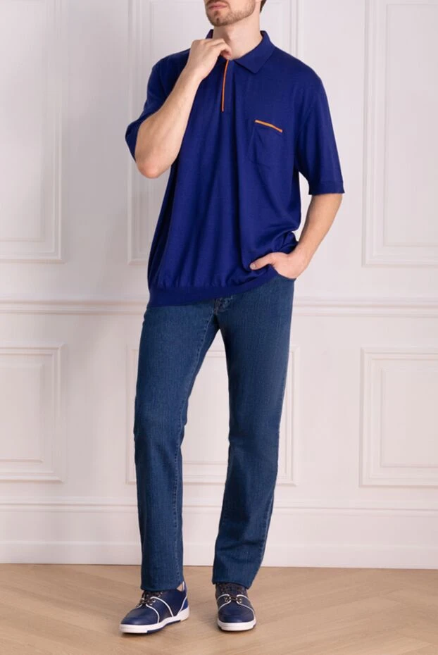 Scissor Scriptor man cotton and cashmere jeans blue for men купить с ценами и фото 132897 - photo 2