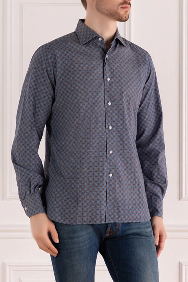 Orian men's shirt with patchwork pattern in minimalist style
 133064 - photo 3