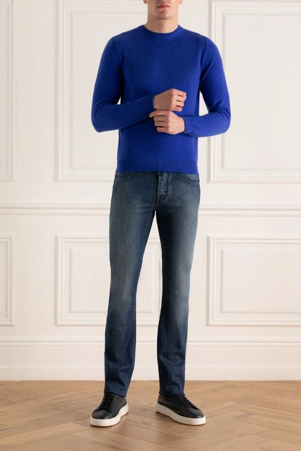 Jacob Cohen man blue cotton jeans for men купить с ценами и фото 133068 - photo 2