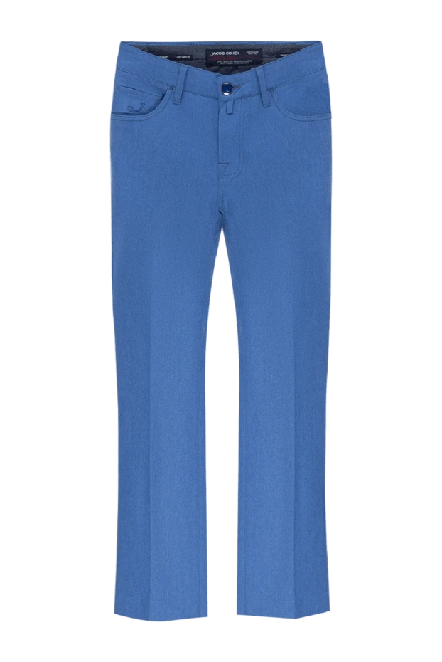 Jacob Cohen man blue wool trousers for men купить с ценами и фото 133071 - photo 1