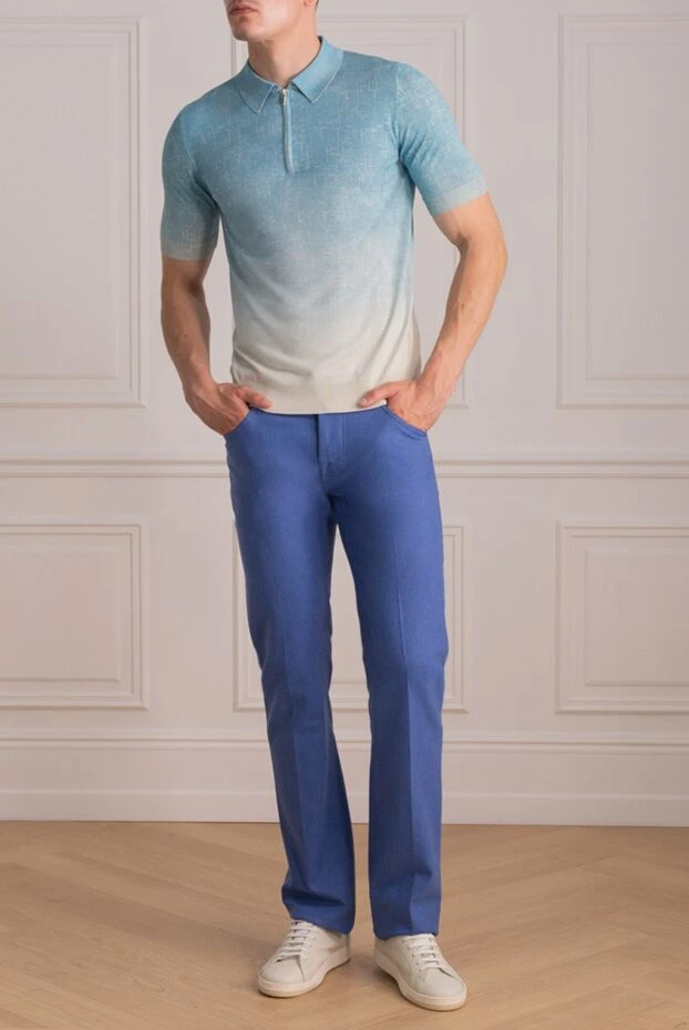 Jacob Cohen man blue wool trousers for men купить с ценами и фото 133071 - photo 2