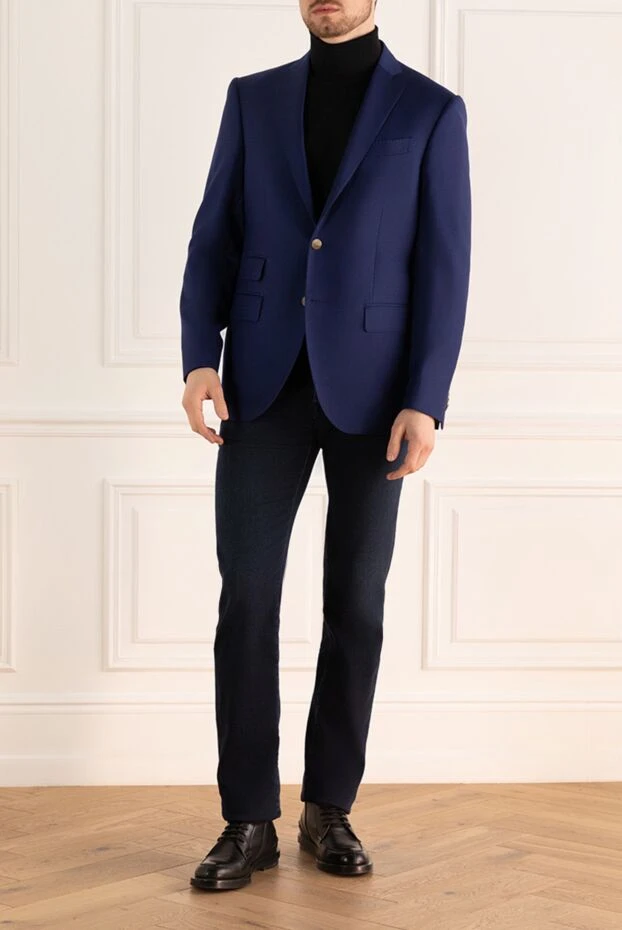 Sartoria Latorre man blue wool jacket for men купить с ценами и фото 133254 - photo 2