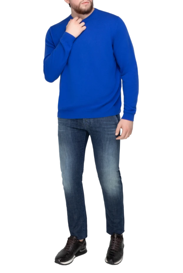 Casheart man blue cashmere jumper for men купить с ценами и фото 133337 - photo 2