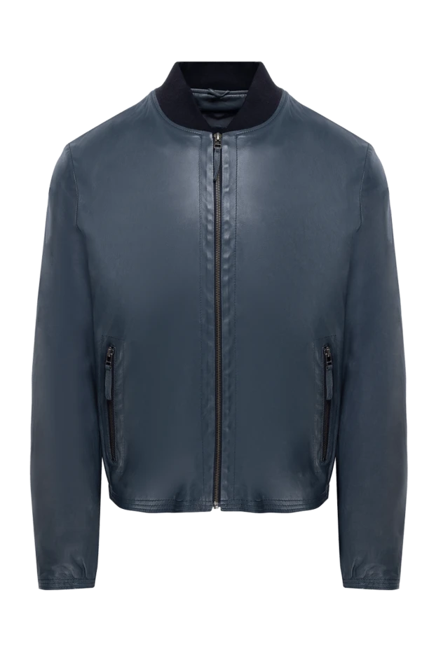 Schiatti man blue leather jacket for men купить с ценами и фото 133363 - photo 1