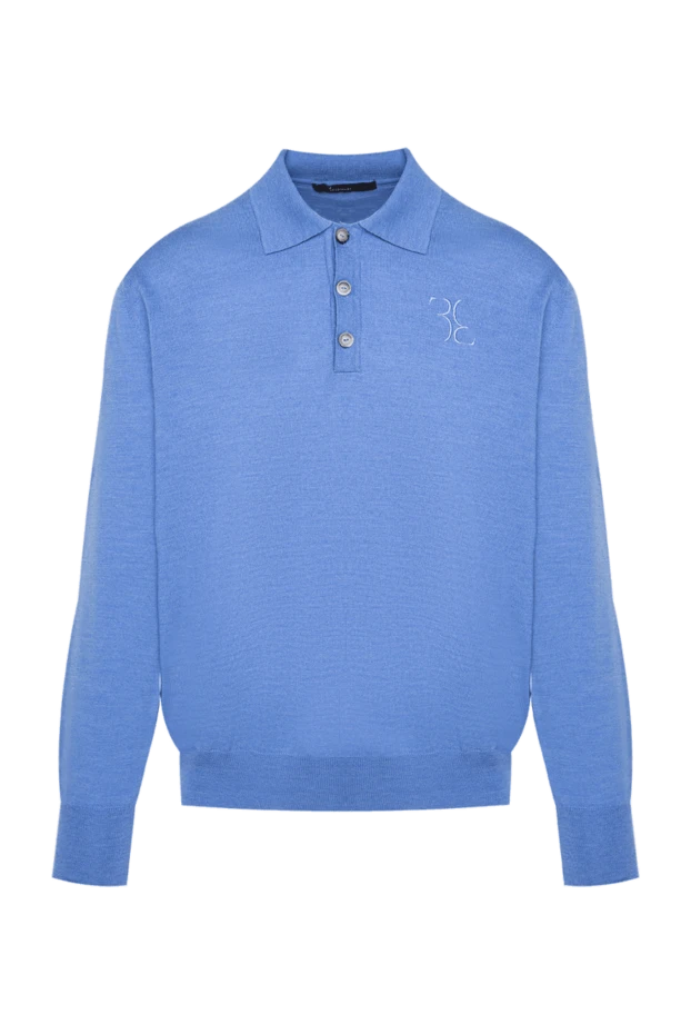 Billionaire man blue wool long sleeve polo for men купить с ценами и фото 133380 - photo 1