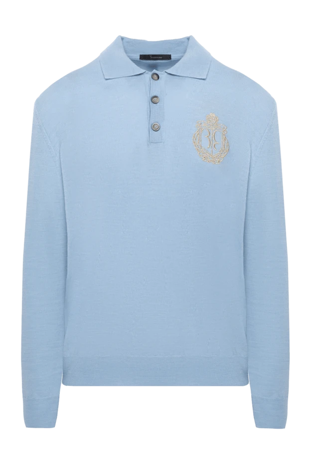 Billionaire man blue wool long sleeve polo for men купить с ценами и фото 133389 - photo 1