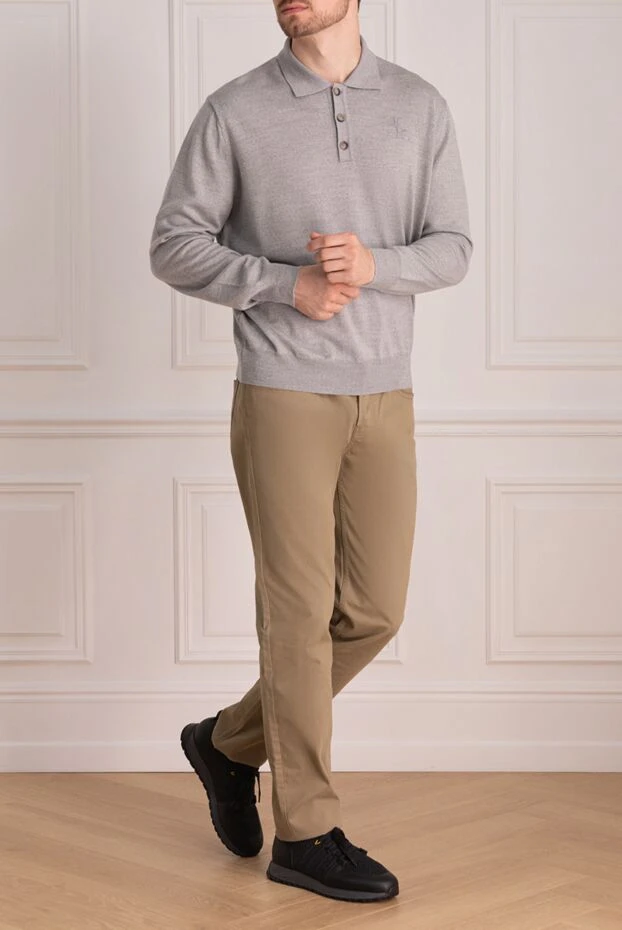 Billionaire man long sleeve wool polo for men, gray купить с ценами и фото 133391 - photo 2